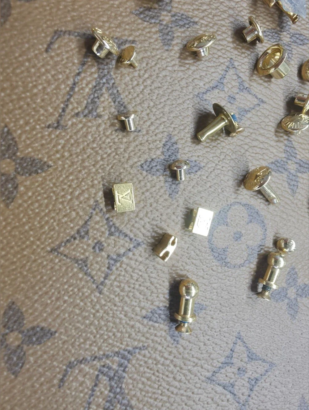 Louis Vuitton Gold Metal Stud and rivets Hardware Assortment